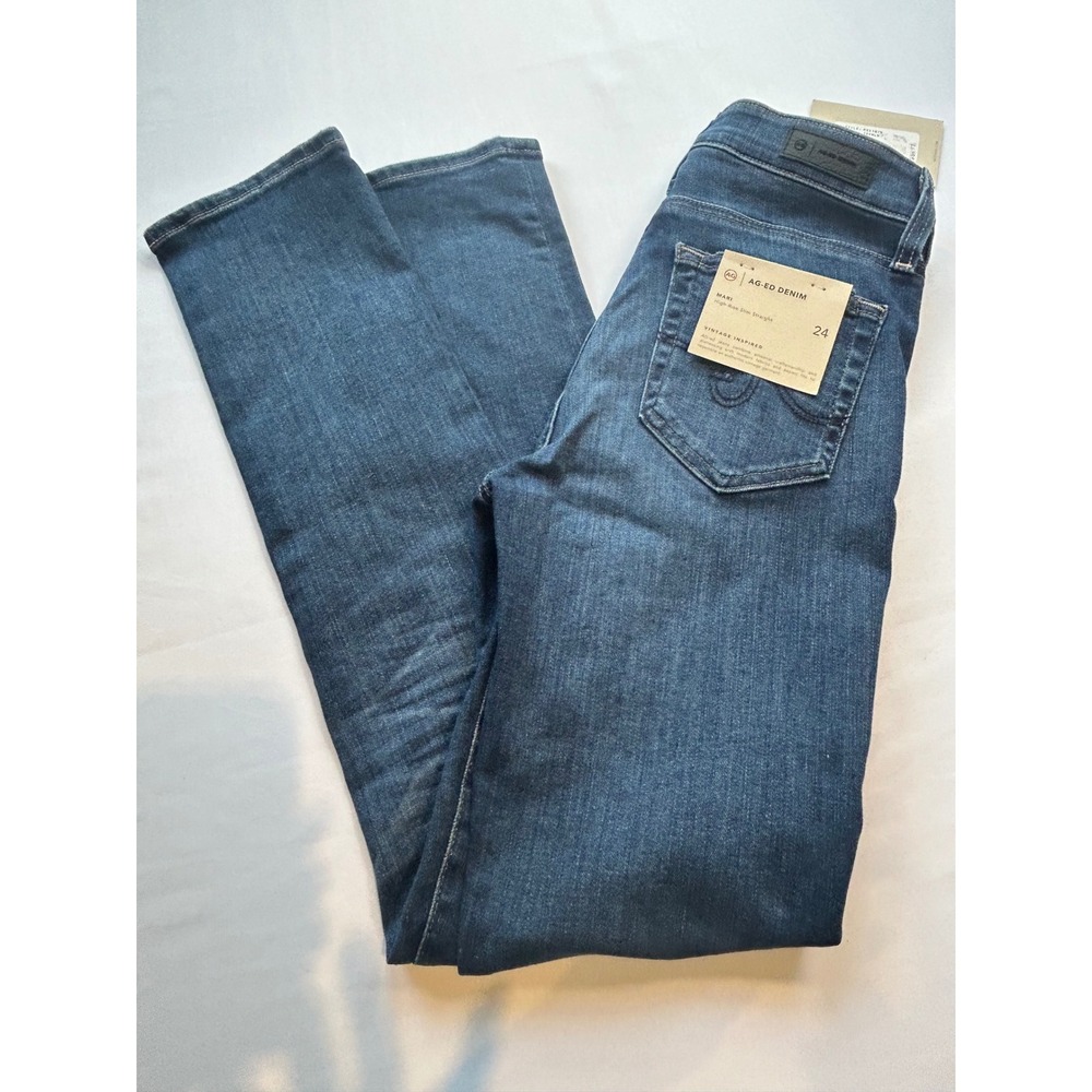 AG Adriano Goldschmied Mari Slim Straight Jeans Women 24 Blue PSI1875 High Rise